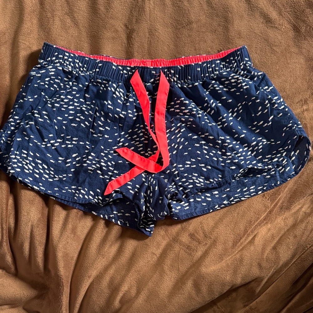 GAP Women's Navy Sleep Shorts with Red Trim